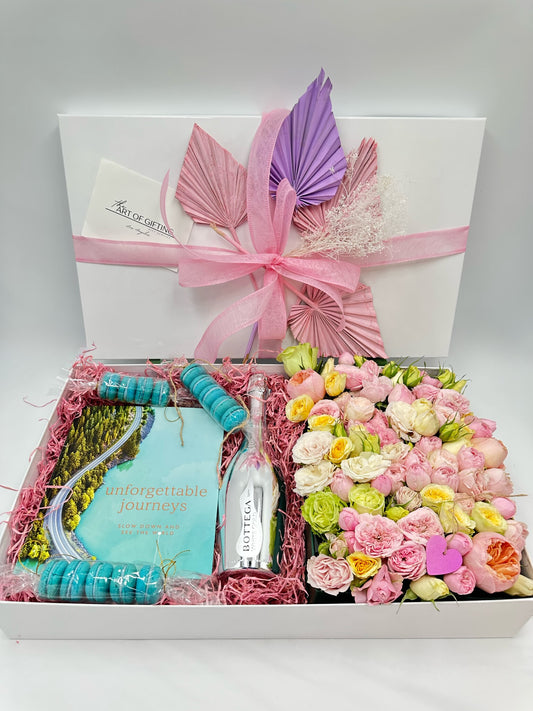 Unforgettable Journeys Large Gift Box with Flowers
