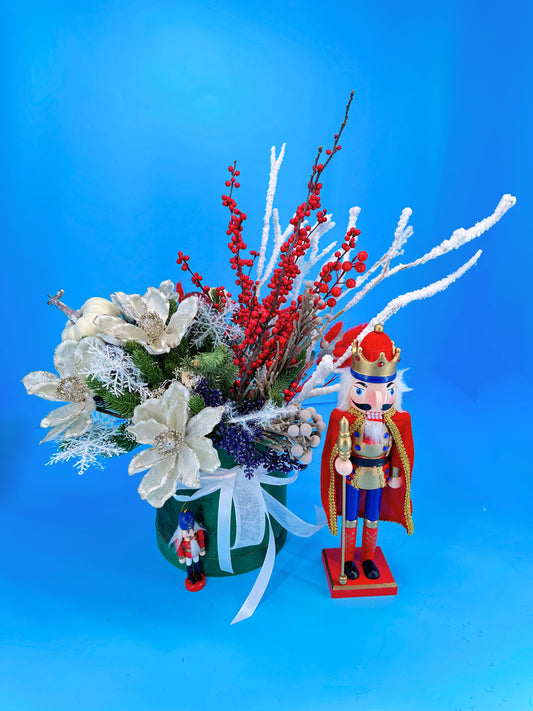 Christmas style flowers with Nutcracker