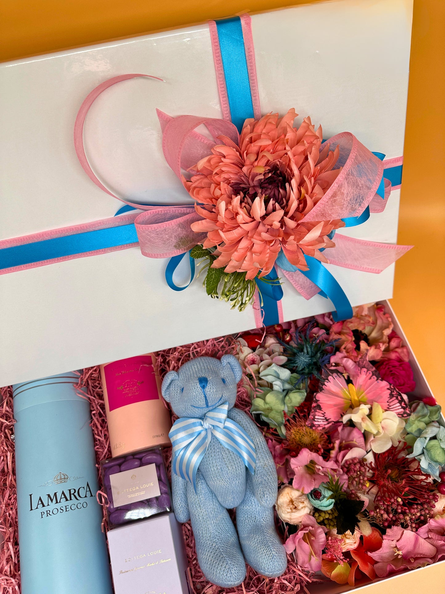 Large Gift Box with Fresh Flowers